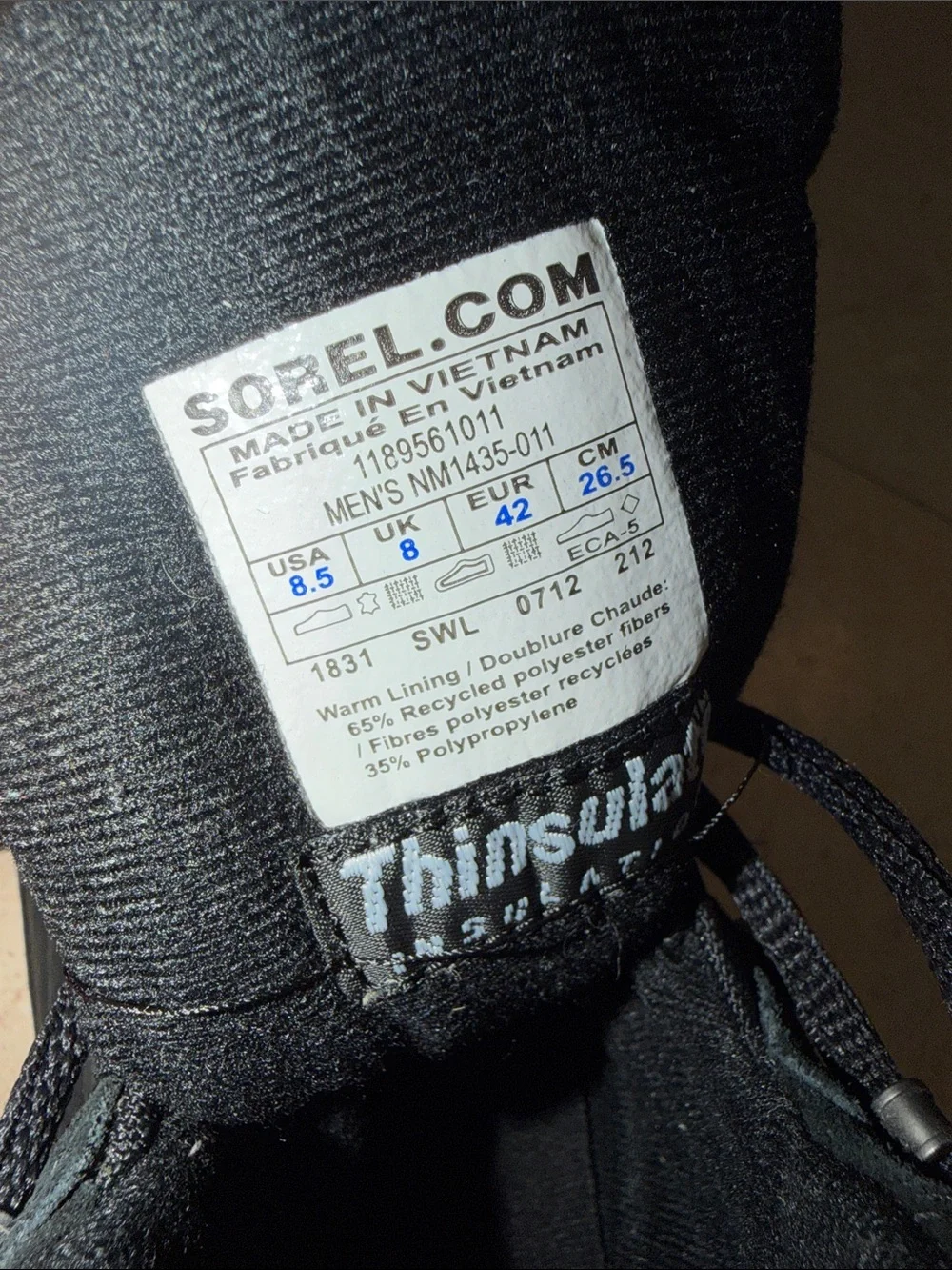 SOREL Black Insulated Boots VERY GOOD CONDITION